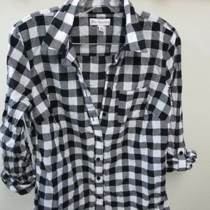 Black and white plaid Shirt for women